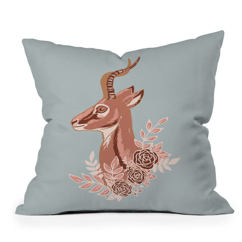 Avenie Gazelle Winter Collection Outdoor Throw Pillow