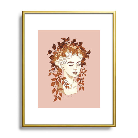 Avenie Goddess Planter Left Autumn Metal Framed Art Print