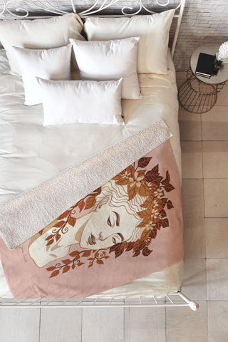 Avenie Goddess Planter Left Autumn Fleece Throw Blanket