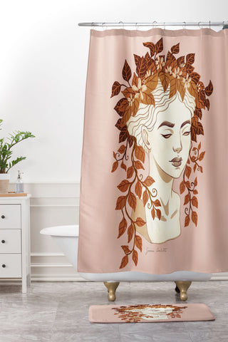 Avenie Goddess Planter Left Autumn Shower Curtain And Mat