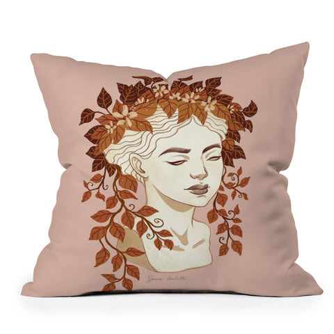 Avenie Goddess Planter Left Autumn Outdoor Throw Pillow