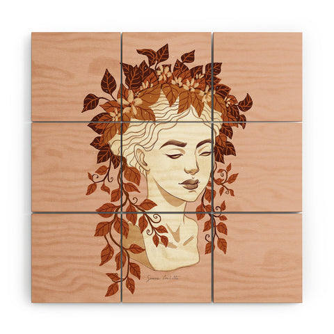 Avenie Goddess Planter Left Autumn Wood Wall Mural