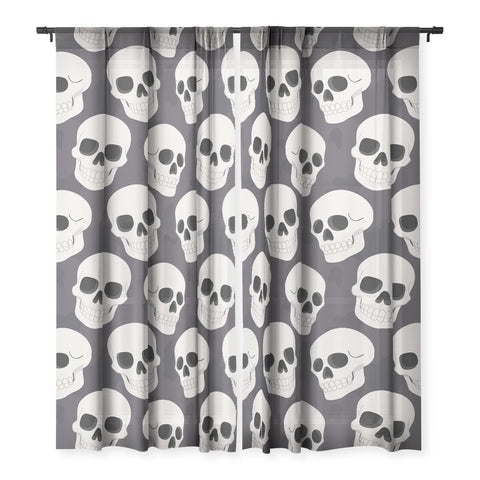Avenie Goth Skulls Sheer Non Repeat