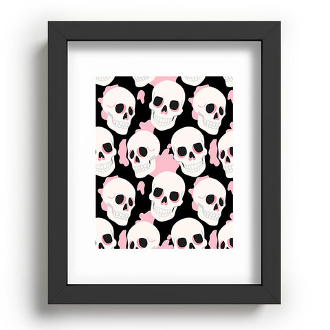 Avenie Goth Skulls Pink Recessed Framing Rectangle