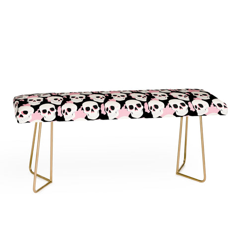 Avenie Goth Skulls Pink Bench
