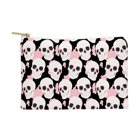 Avenie Goth Skulls Pink Pouch