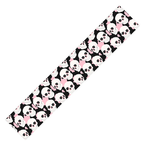 Avenie Goth Skulls Pink Table Runner