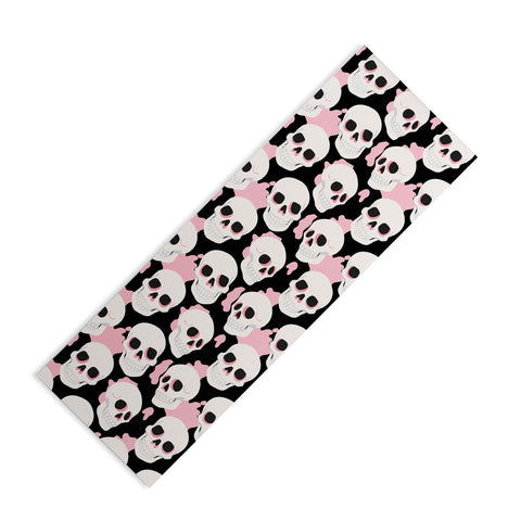 Avenie Goth Skulls Pink Yoga Mat
