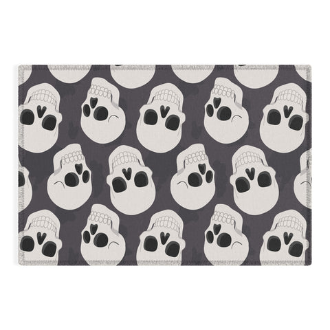 Avenie Goth Skulls Outdoor Rug