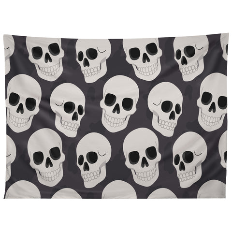 Avenie Goth Skulls Tapestry