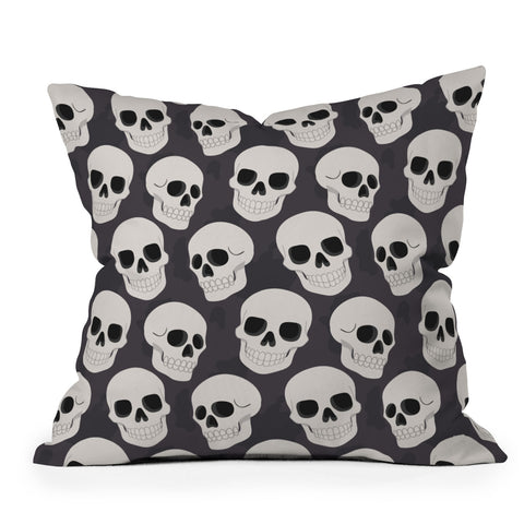 Avenie Goth Skulls Outdoor Throw Pillow