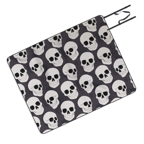Avenie Goth Skulls Picnic Blanket
