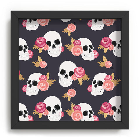 Avenie Gothic Floral Skulls Recessed Framing Square