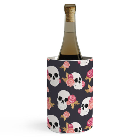 Avenie Gothic Floral Skulls Wine Chiller