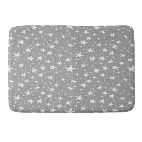 Avenie Grey Stars Memory Foam Bath Mat