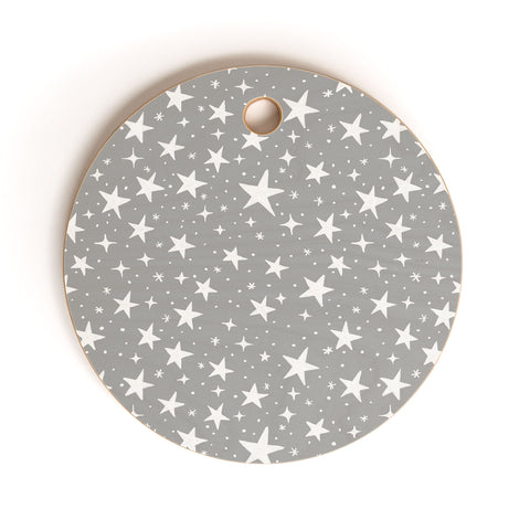 Avenie Grey Stars Cutting Board Round
