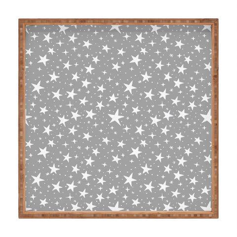 Avenie Grey Stars Square Tray