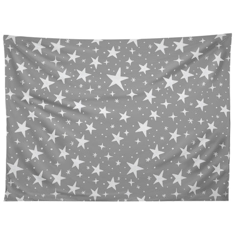 Avenie Grey Stars Tapestry