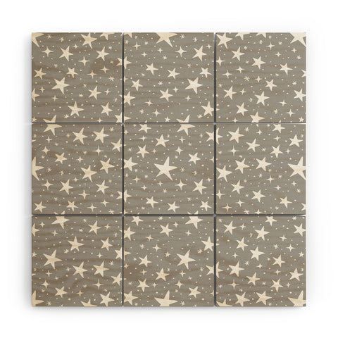 Avenie Grey Stars Wood Wall Mural