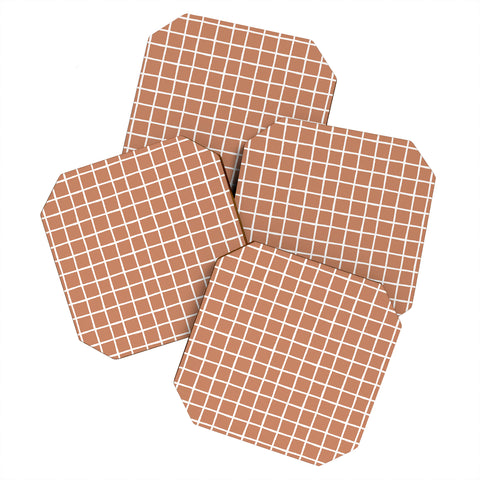 Avenie Grid Pattern Desert Coaster Set