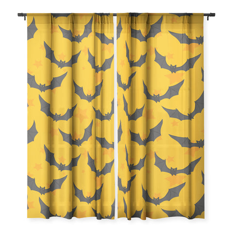 Avenie Halloween Bats I Sheer Non Repeat