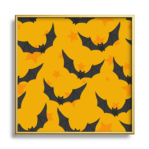Avenie Halloween Bats I Square Metal Framed Art Print