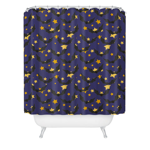 Avenie Halloween Bats Shower Curtain