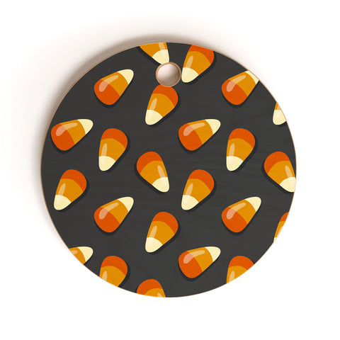 Avenie Halloween Candy Corn Cutting Board Round