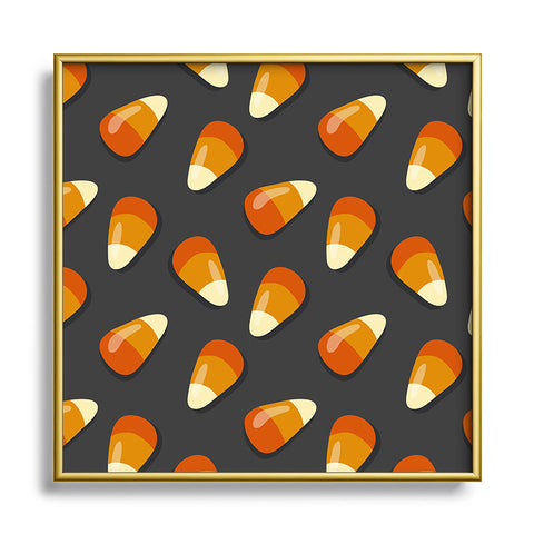 Avenie Halloween Candy Corn Square Metal Framed Art Print