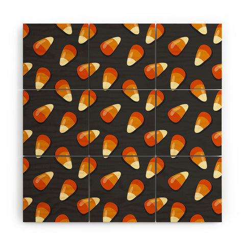 Avenie Halloween Candy Corn Wood Wall Mural