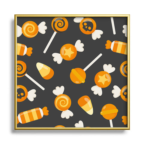 Avenie Halloween Candy Square Metal Framed Art Print