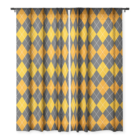 Avenie Halloween Collection Argyle Sheer Window Curtain