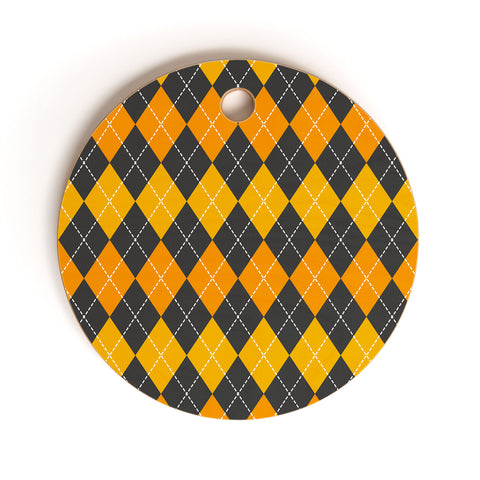 Avenie Halloween Collection Argyle Cutting Board Round