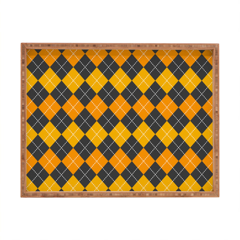 Avenie Halloween Collection Argyle Rectangular Tray