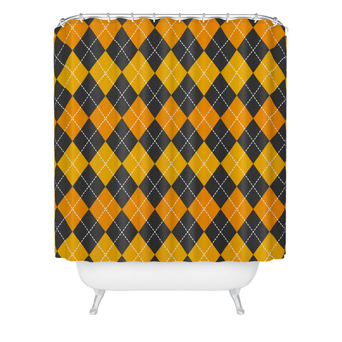 Avenie Halloween Collection Argyle Shower Curtain