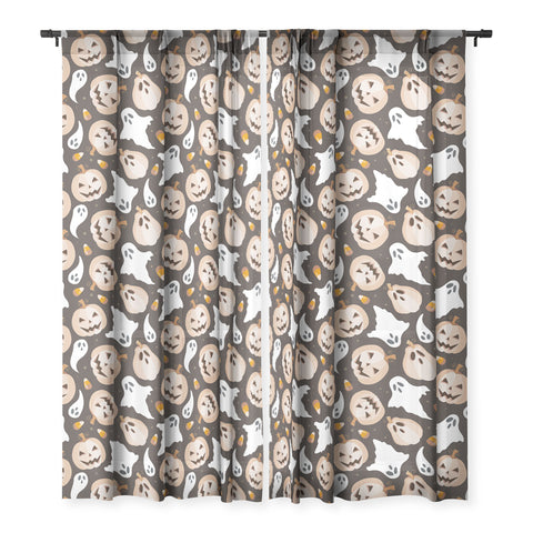 Avenie Halloween Collection I Sheer Window Curtain
