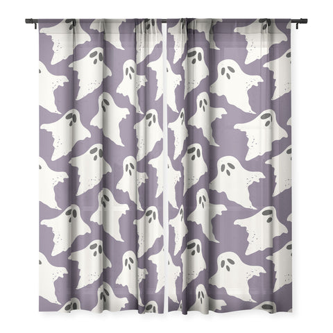 Avenie Halloween Ghosts Sheer Non Repeat