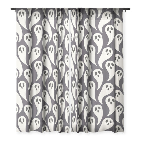 Avenie Halloween Ghosts I Sheer Window Curtain