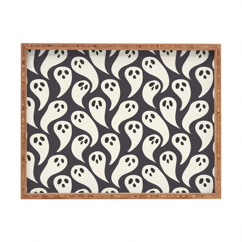 Avenie Halloween Ghosts I Rectangular Tray