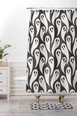 Avenie Halloween Ghosts I Shower Curtain And Mat
