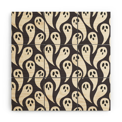 Avenie Halloween Ghosts I Wood Wall Mural