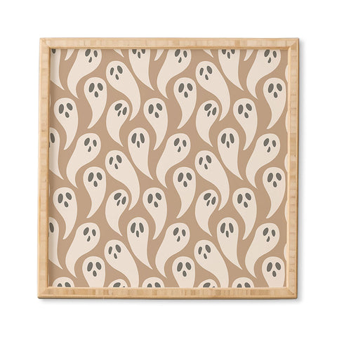 Avenie Halloween Ghosts Neutral Framed Wall Art