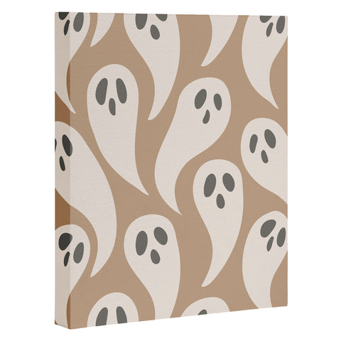 Avenie Halloween Ghosts Neutral Art Canvas