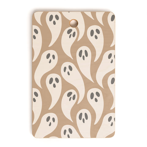Avenie Halloween Ghosts Neutral Cutting Board Rectangle