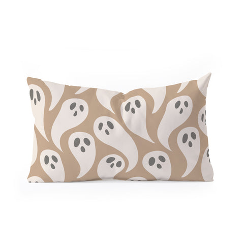 Avenie Halloween Ghosts Neutral Oblong Throw Pillow