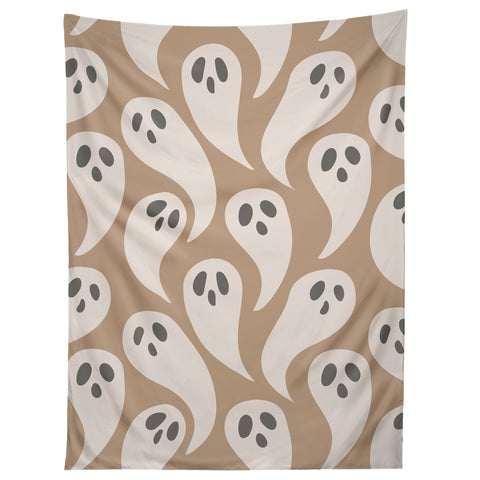 Avenie Halloween Ghosts Neutral Tapestry