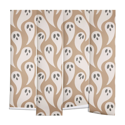 Avenie Halloween Ghosts Neutral Wall Mural