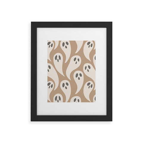 Avenie Halloween Ghosts Neutral Framed Art Print