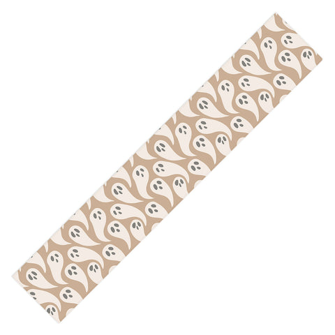 Avenie Halloween Ghosts Neutral Table Runner