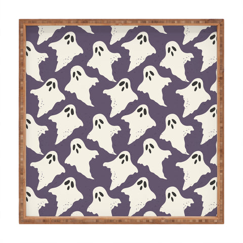 Avenie Halloween Ghosts Square Tray